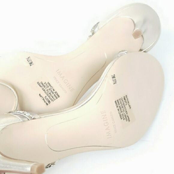 New Imagine Vince Camuto Phillipa Gold Open Toe Sandal Heel SZ 7 Wedding Formal - Picture 9 of 9